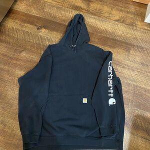 Carhartt Black Hoodie with Sleeve Logo